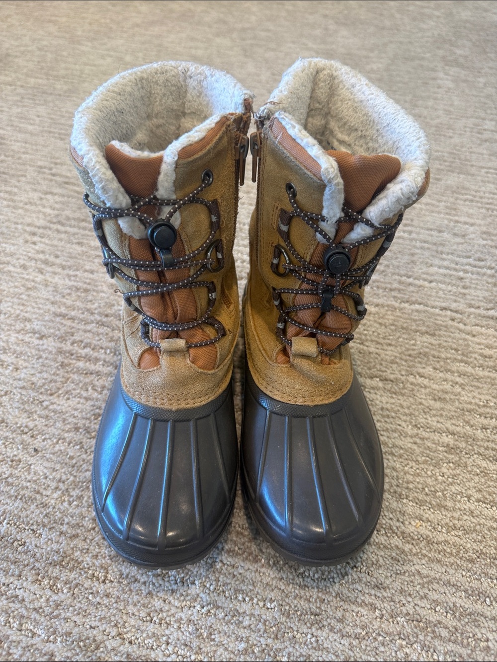 Lands' End Kids Brown and Black Insulated Rain & Snow Boots
